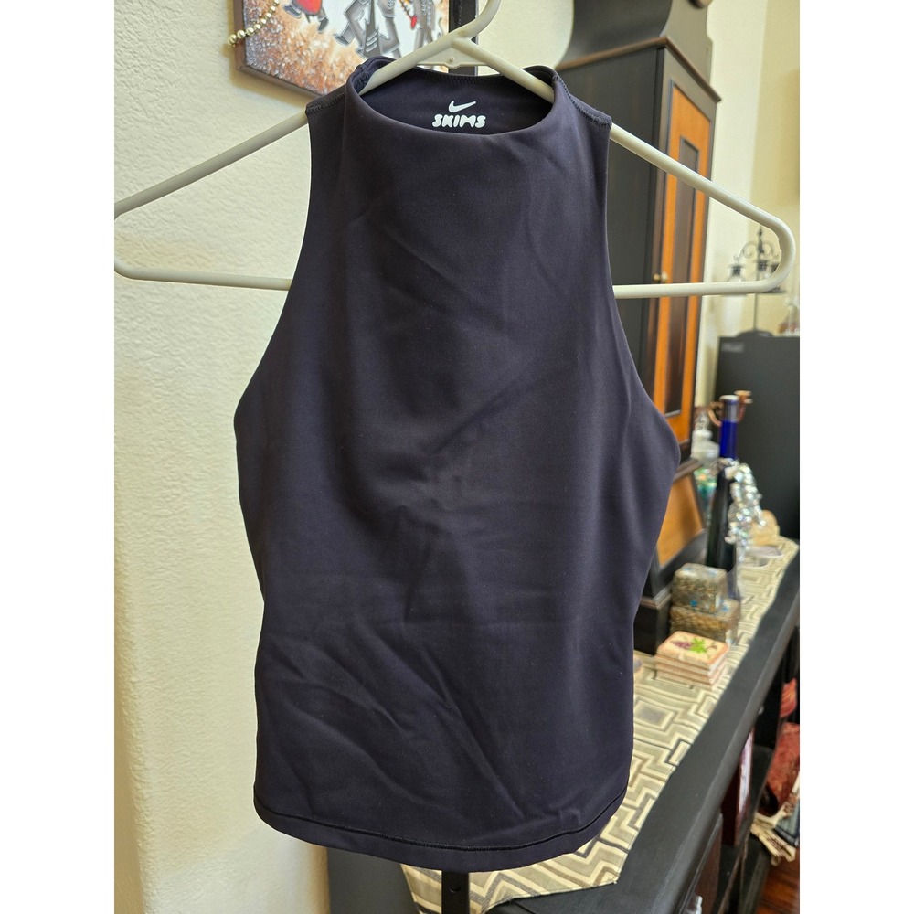 Nike x SKIMS Matte Mock Neck Racer Tank Obsidian Black SL-SLS-8353W Small - Picture 2 of 6